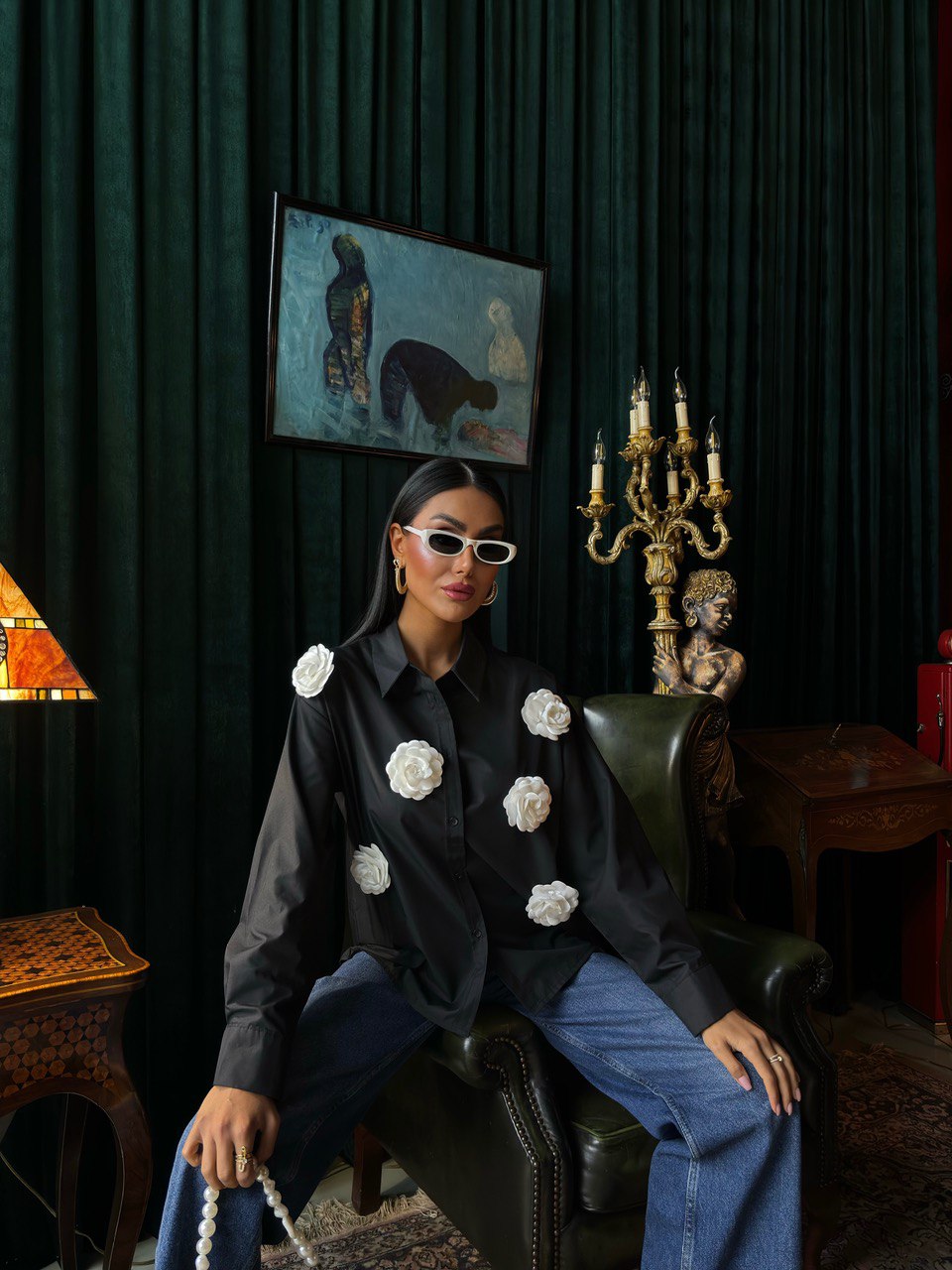 Çiçek Detaylı Gömlek