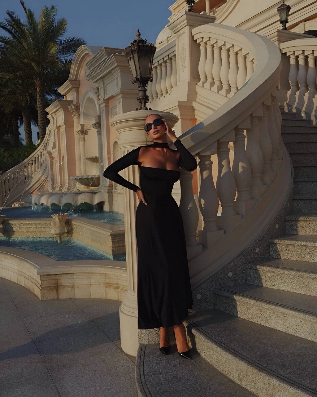 Sandy Kumaş Uzun Elbise