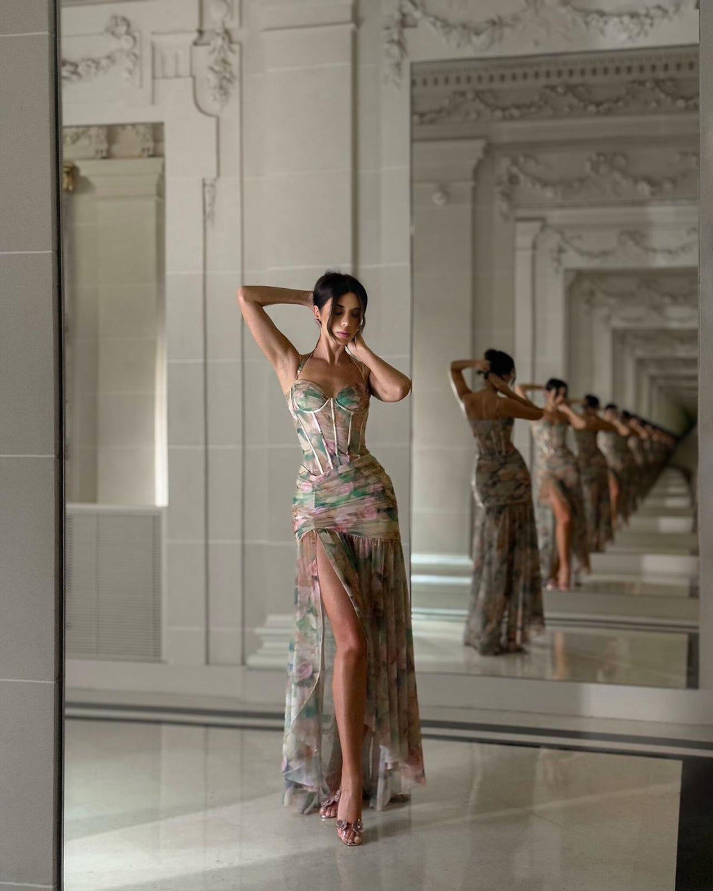 Digital Baskı Tasarım Maxi Elbise