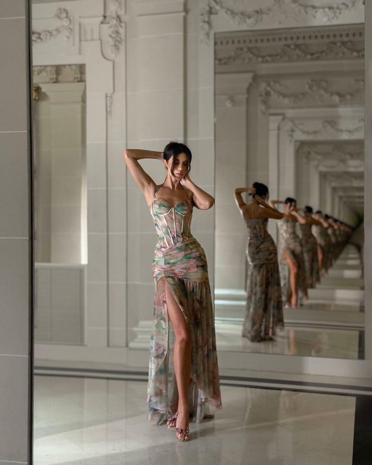 Digital Baskı Tasarım Maxi Elbise