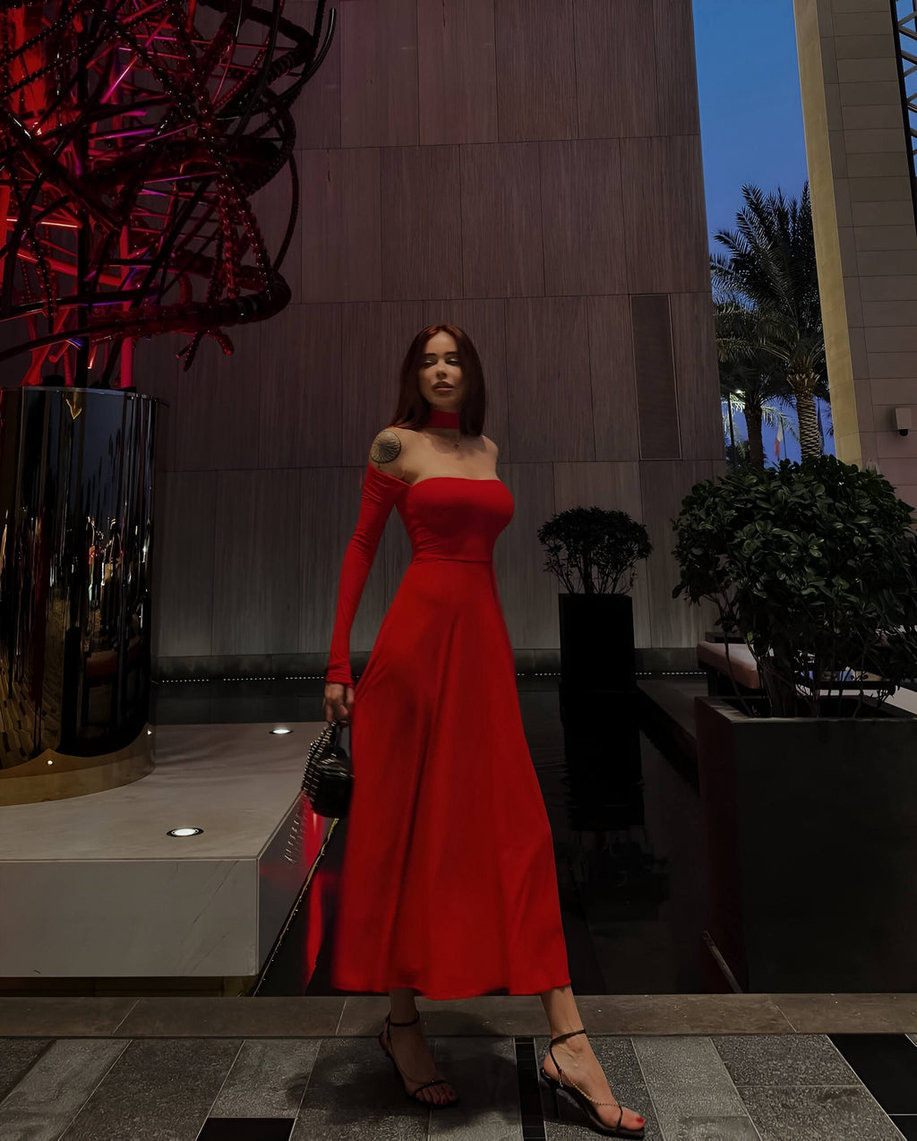 Sandy Kumaş Uzun Elbise