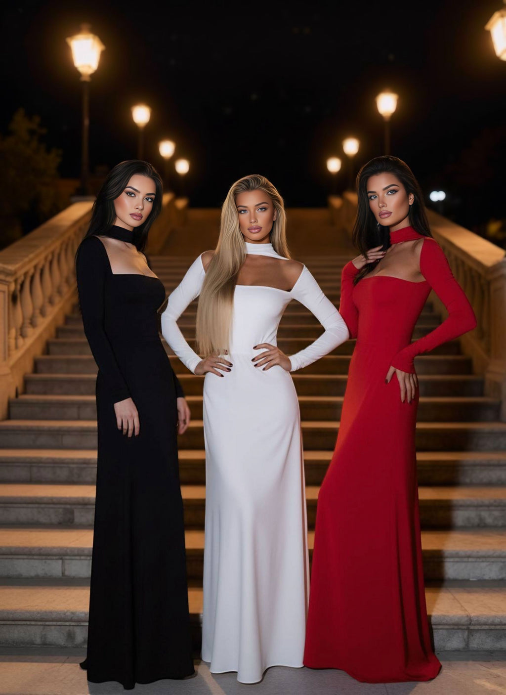 Sandy Kumaş Uzun Elbise